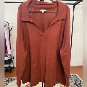 AVA & VIV TERRACOTTA KNIT SET - Top 2X , Botton XL